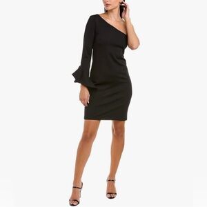 Trina Turk Kadinsky One Shoulder Mini Dress In Black | Sz 12